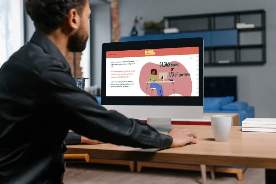Man using e-learning on computer