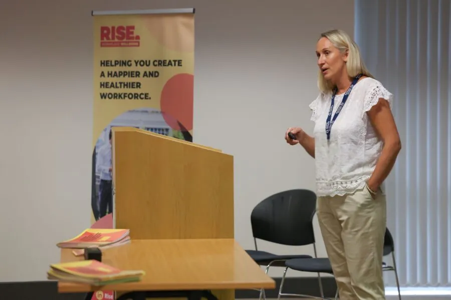 Helen presenting at the Aycliffe Business Park Breakfast Networking event